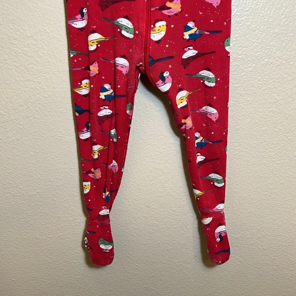 Hanna Andersson Red Bird Holiday Organic Cotton Footed Pajamas